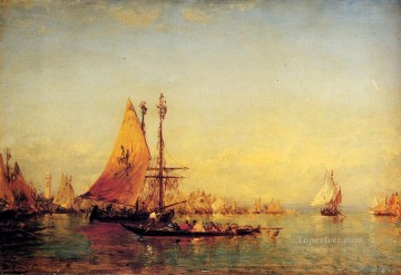 ヴェネツィア大運河 1 ボート Barbizon Felix Ziem Oil Paintings